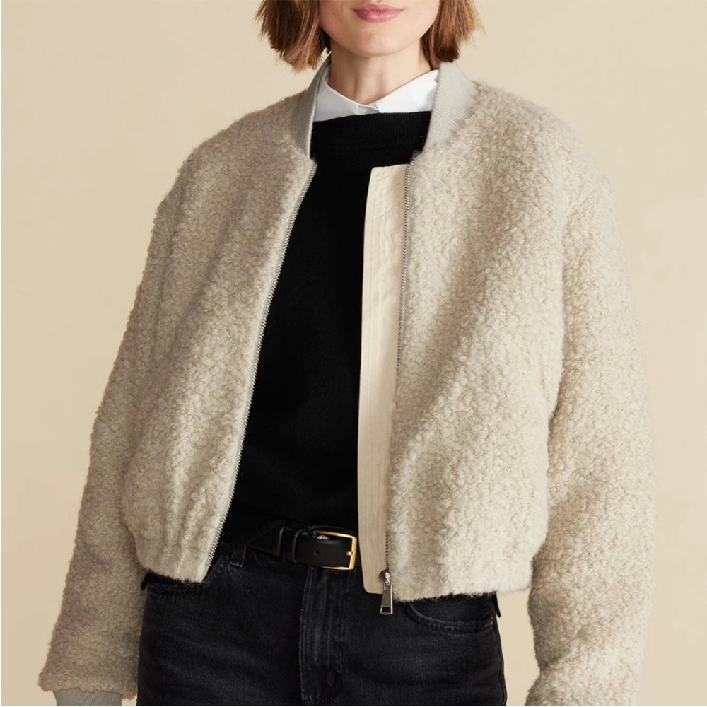Amour Vert Jarrel Sherpa crop bomber jacket XL